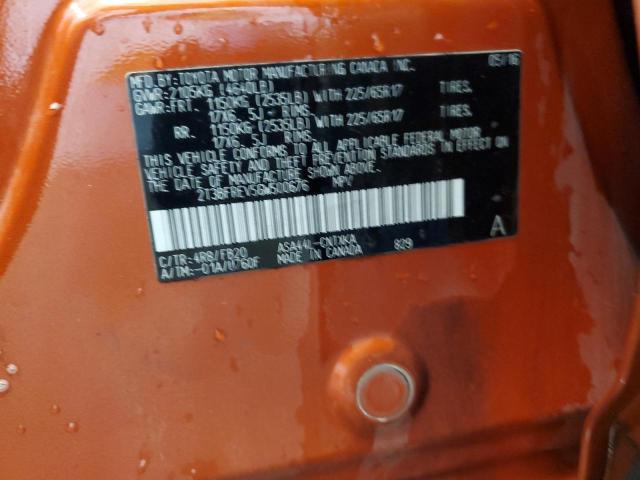 2T3BFREV5GW500676 - 2016 TOYOTA RAV4 LE ORANGE photo 14