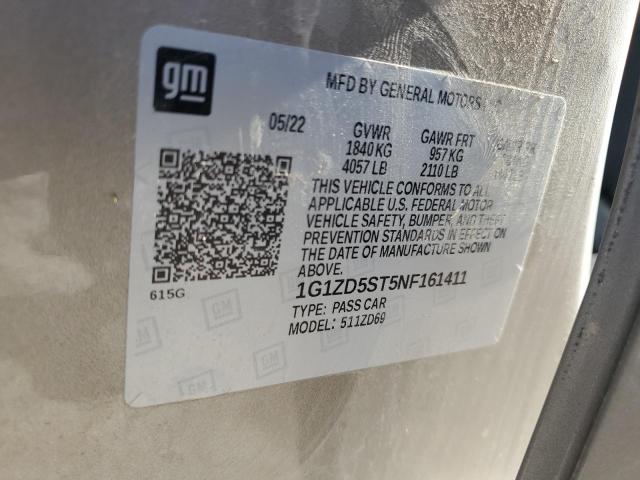 1G1ZD5ST5NF161411 - 2022 CHEVROLET MALIBU LT BROWN photo 12