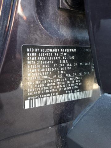 WVGAV7AX0GW559125 - 2016 VOLKSWAGEN TIGUAN S GRAY photo 13