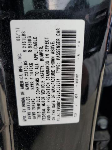 19UUB1F52JA002074 - 2018 ACURA TLX TECH Սև լուսանկար 12