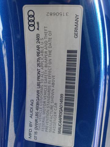 WAUC4AFR3GA014599 - 2016 AUDI S5 PREMIUM PLUS Mavi fotoğraf 12