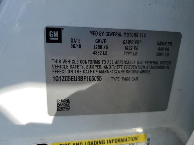 1G1ZC5EU8BF106065 - 2011 CHEVROLET MALIBU 1LT 白色 照片 12