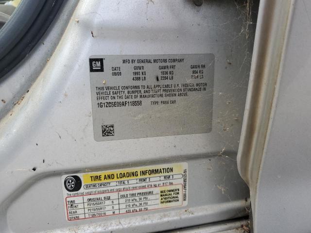 1G1ZC5E09AF118558 - 2010 CHEVROLET MALIBU 1LT ვერცხლისფერი ფოტო 12