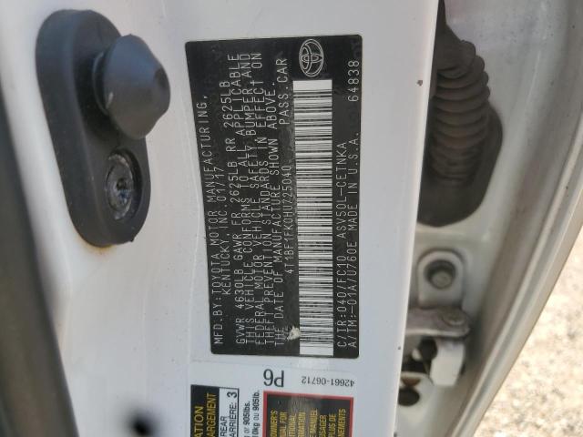 4T1BF1FK0HU725040 - 2017 TOYOTA CAMRY LE WHITE photo 12