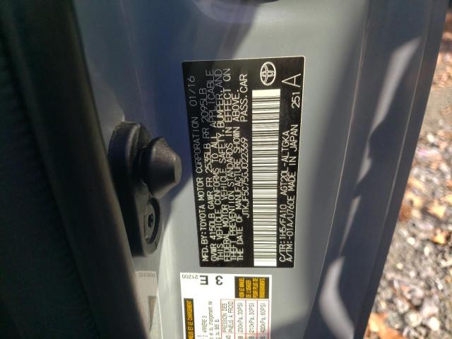 JTKJF5C75GJ022369 - 2016 TOYOTA SCION TC 灰色 照片 10