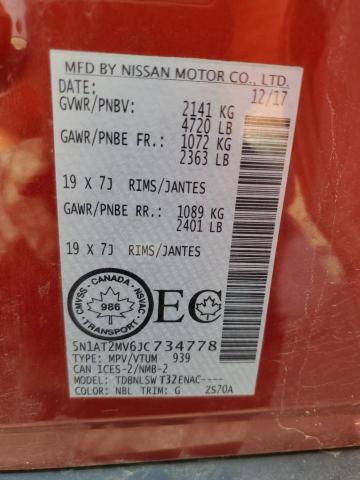 5N1AT2MV6JC734778 - 2018 NISSAN ROGUE S RED photo 14