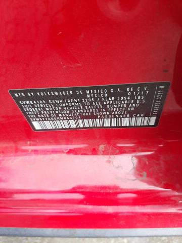 3VW5T7AU0HM043704 - 2017 VOLKSWAGEN GTI S RED photo 12
