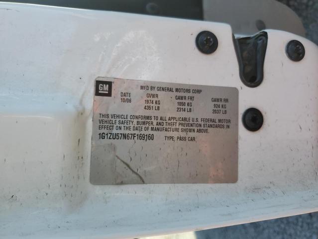 1G1ZU57N67F169160 - 2007 CHEVROLET MALIBU LTZ WHITE photo 12