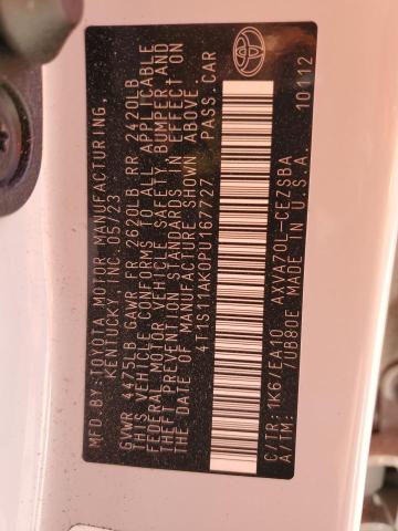 4T1S11AK0PU167727 - 2023 TOYOTA CAMRY SE NIGHT SHADE WHITE photo 12