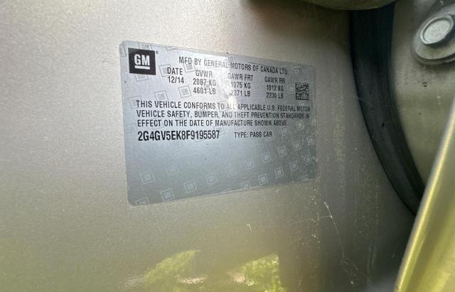 2G4GV5EK8F9195587 - 2015 BUICK REGAL Bej fotoğraf 11