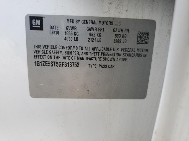 1G1ZE5ST5GF313753 - 2016 CHEVROLET MALIBU LT WHITE photo 13