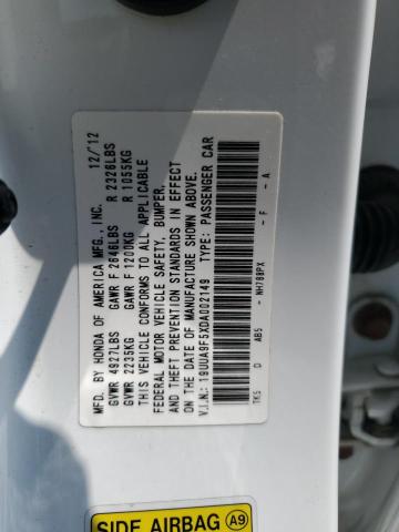 19UUA9F5XDA002149 - 2013 ACURA TL TECH 白色 照片 12