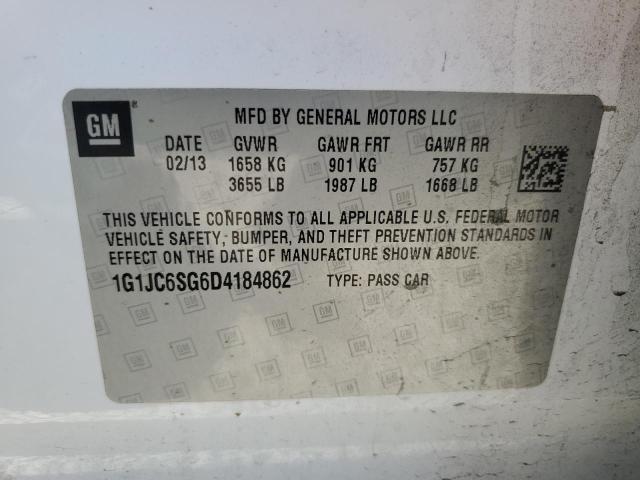 1G1JC6SG6D4184862 - 2013 CHEVROLET SONIC LT 白色 照片 12