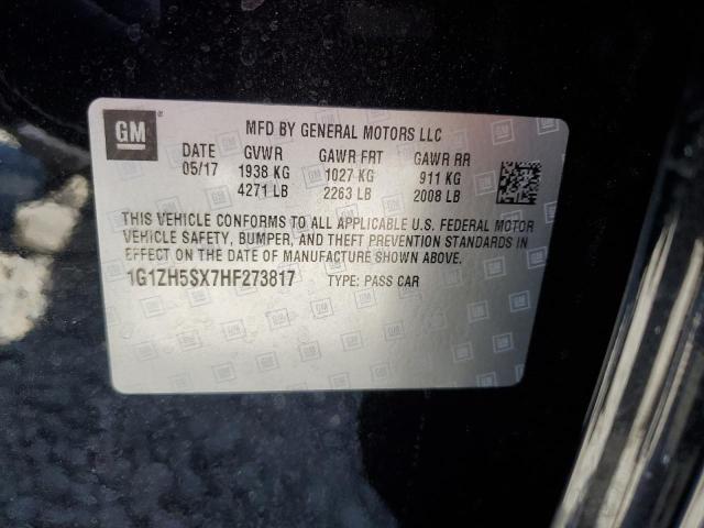 1G1ZH5SX7HF273817 - 2017 CHEVROLET MALIBU PREMIER BLACK photo 12