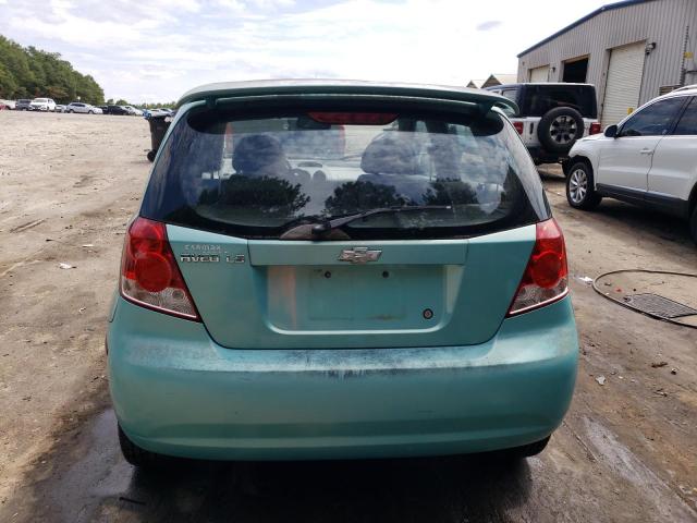 KL1TD62645B342897 - 2005 CHEVROLET AVEO BASE TURQUOISE photo 6