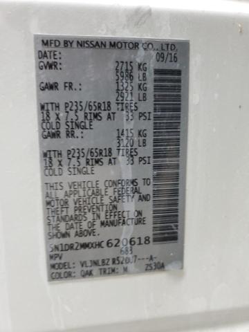 5N1DR2MMXHC620618 - 2017 NISSAN PATHFINDER S 白色 照片 12