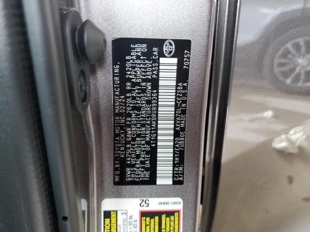 4T1G11AK0RU899364 - 2024 TOYOTA CAMRY SE NIGHT SHADE GRAY photo 12