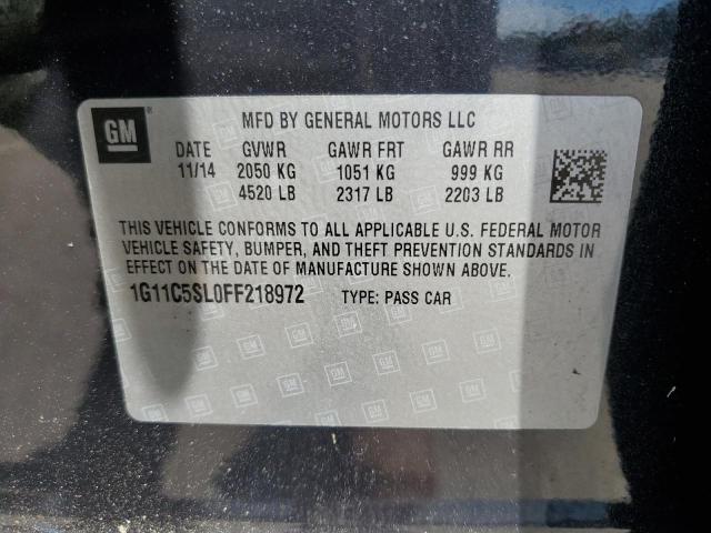 1G11C5SL0FF218972 - 2015 CHEVROLET MALIBU 1LT 石墨色 照片 13