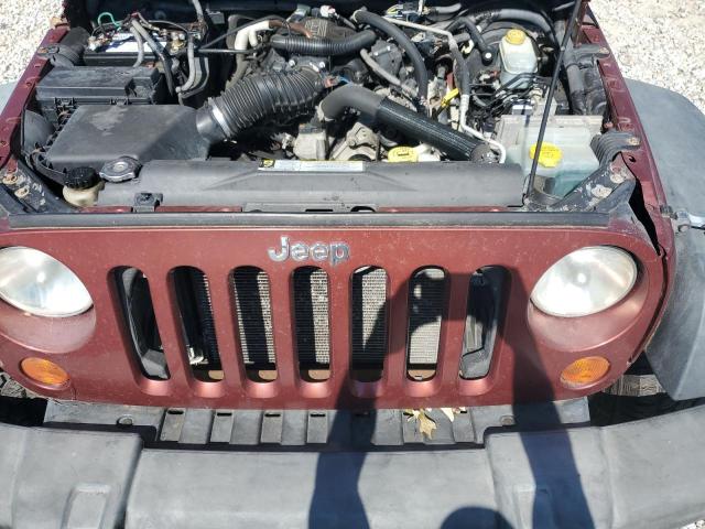 1J4GA39107L228317 - 2007 JEEP WRANGLER X Бордовий фото 12