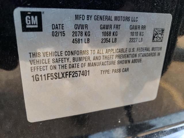 1G11F5SLXFF257401 - 2015 CHEVROLET MALIBU LTZ შავი ფოტო 10