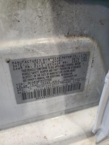 3N1AB7AP7KY227006 - 2019 NISSAN SENTRA S WHITE photo 12