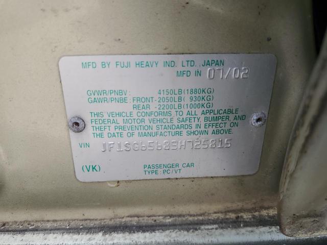 JF1SG65683H725815 - 2003 SUBARU FORESTER 2.5XS Бежевый фото 13