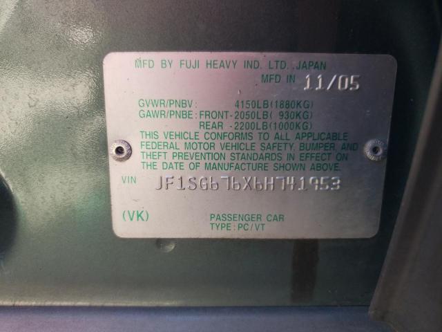 JF1SG676X6H741953 - 2006 SUBARU FORESTER 2.5X LL BEAN GREEN photo 13