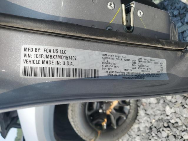 1C4PJMBX7MD157407 - 2021 JEEP CHEROKEE TRAILHAWK SILVER photo 13