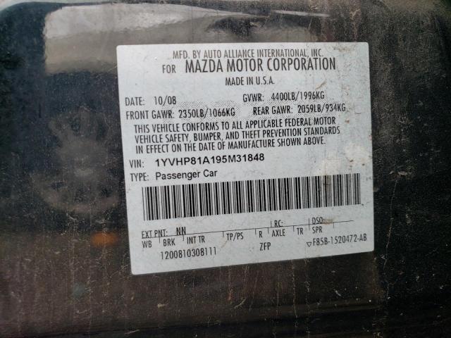 1YVHP81A195M31848 - 2009 MAZDA 6 I BLACK photo 12