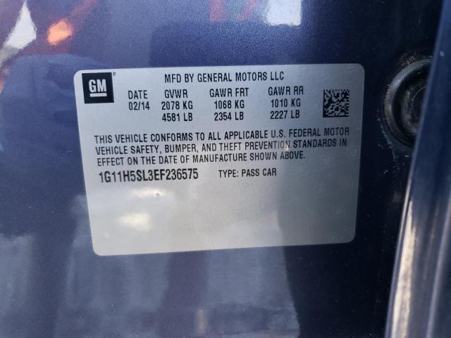 1G11H5SL3EF236575 - 2014 CHEVROLET MALIBU LTZ ლურჯი ფოტო 12