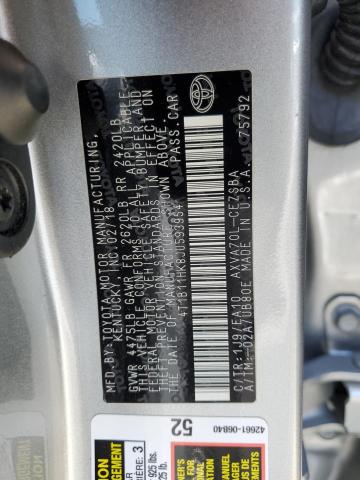 4T1B11HK8JU593954 - 2018 TOYOTA CAMRY L SILVER photo 12