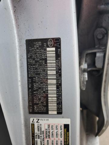 2T1KR32E78C709891 - 2008 TOYOTA COROLLA MA XR SILVER photo 12