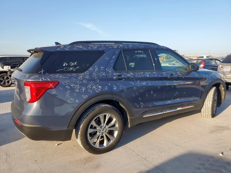 1FMSK7DH8MGC09118 - 2021 FORD EXPLORER XLT BLUE photo 3