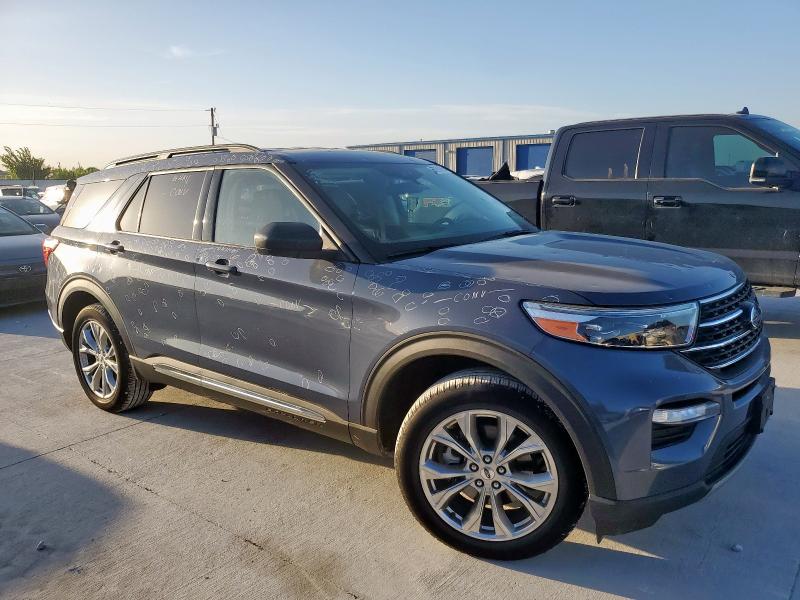 1FMSK7DH8MGC09118 - 2021 FORD EXPLORER XLT BLUE photo 4