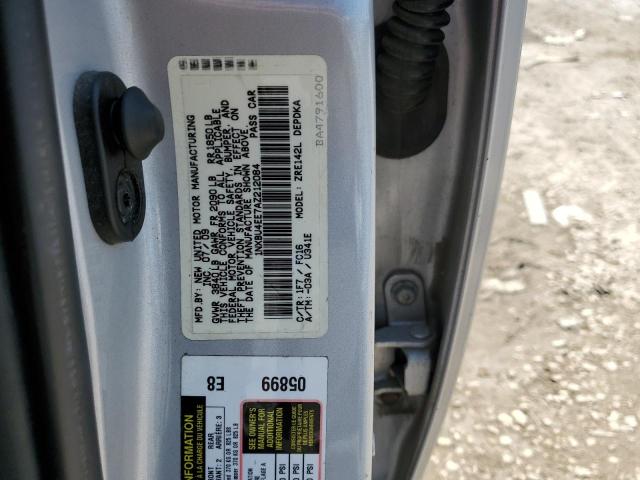 1NXBU4EE7AZ212084 - 2010 TOYOTA COROLLA BASE SILVER photo 12