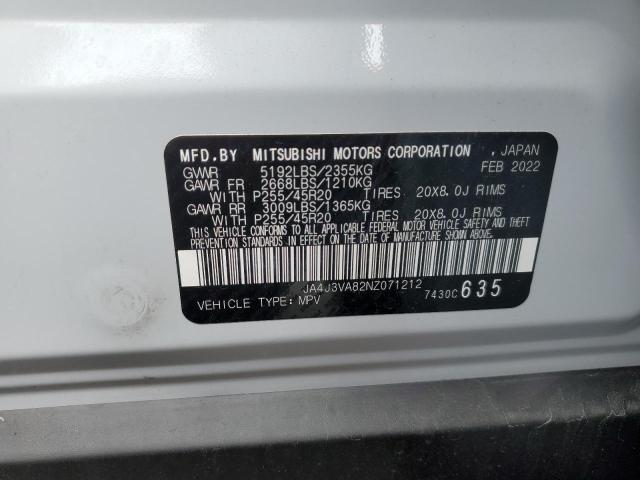 JA4J3VA82NZ071212 - 2022 MITSUBISHI OUTLANDER SEL WHITE photo 13