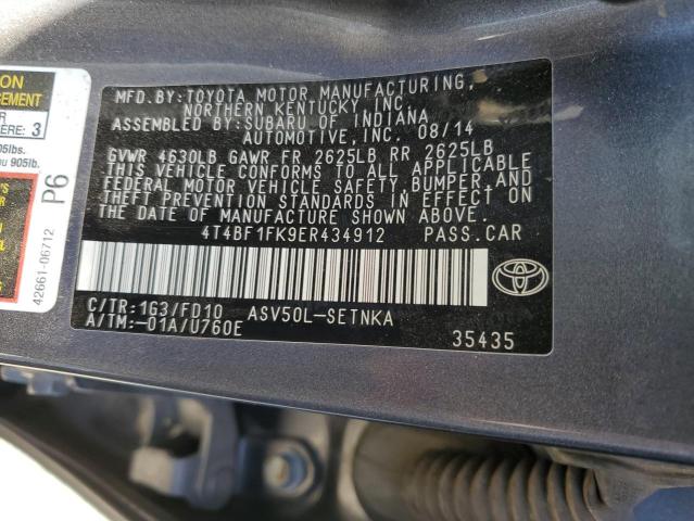 4T4BF1FK9ER434912 - 2014 TOYOTA CAMRY L GRAY photo 13