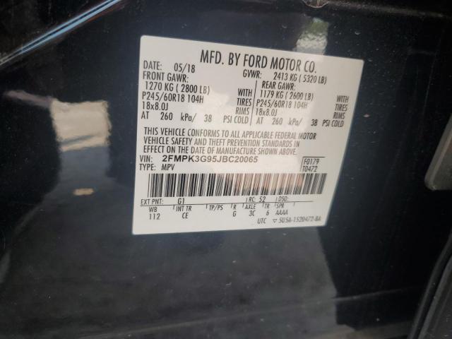 2FMPK3G95JBC20065 - 2018 FORD EDGE SE Noir photo 14