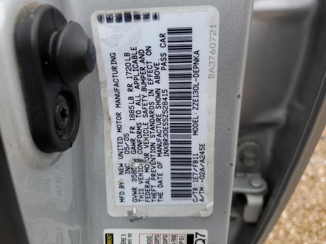 1NXBR30E55Z528415 - 2005 TOYOTA COROLLA CE SILVER photo 12