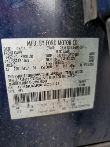 1FM5K8AR9EGC50021 - 2014 FORD EXPLORER POLICE INTERCEPTOR BLUE photo 12