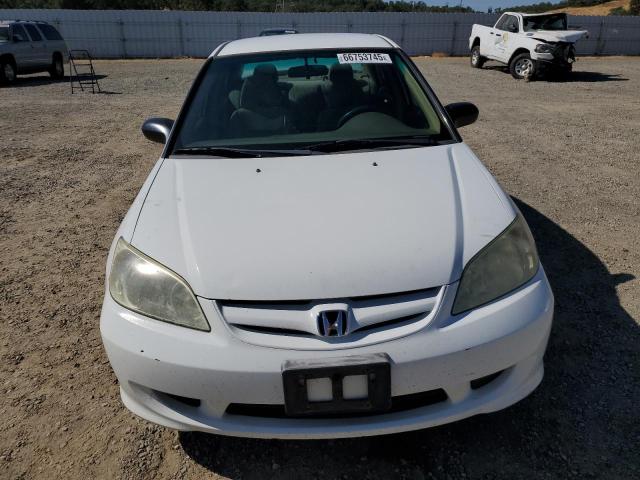 1HGES16395L019404 - 2005 HONDA CIVIC DX VP WHITE photo 5