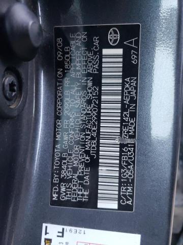 JTDBL40E299072152 - 2009 TOYOTA COROLLA BASE GRAY photo 10