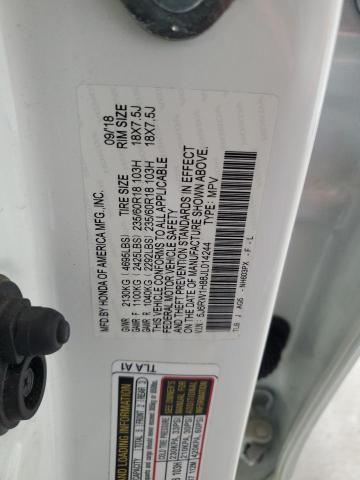 5J6RW1H88JL014244 - 2018 HONDA CR-V EXL WHITE photo 12