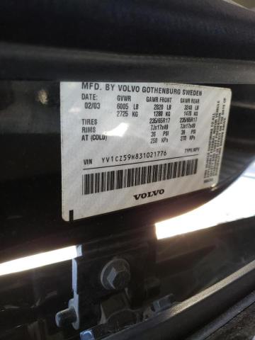 YV1CZ59H831021776 - 2003 VOLVO XC90 BLACK photo 13