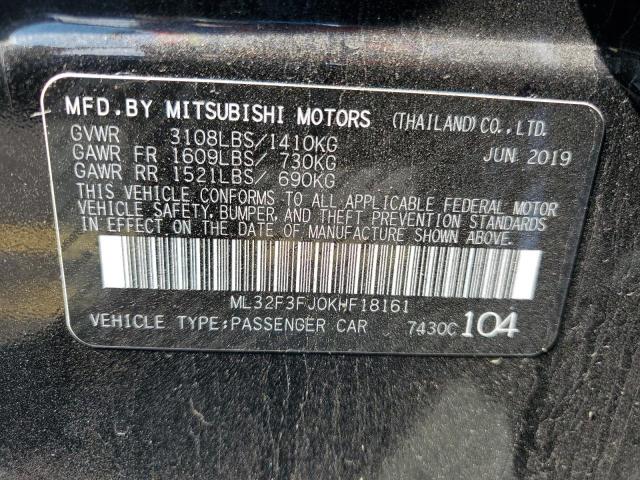 ML32F3FJ0KHF18161 - 2019 MITSUBISHI MIRAGE G4 ES Қара фото 12