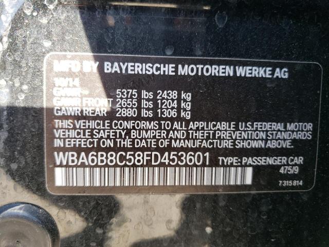 WBA6B8C58FD453601 - 2015 BMW 640 XI GRAN COUPE BLACK photo 13