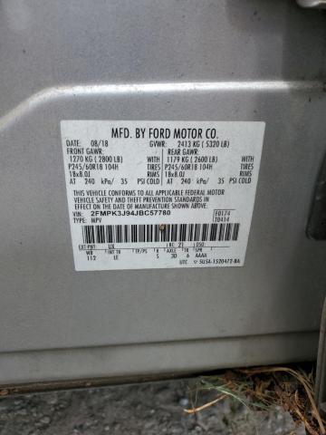 2FMPK3J94JBC57780 - 2018 FORD EDGE SEL Сріблястий фото 13