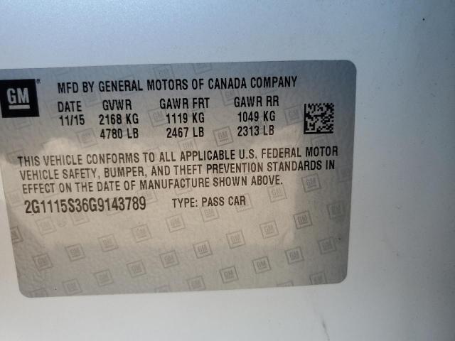 2G1115S36G9143789 - 2016 CHEVROLET IMPALA LT 白色 照片 12