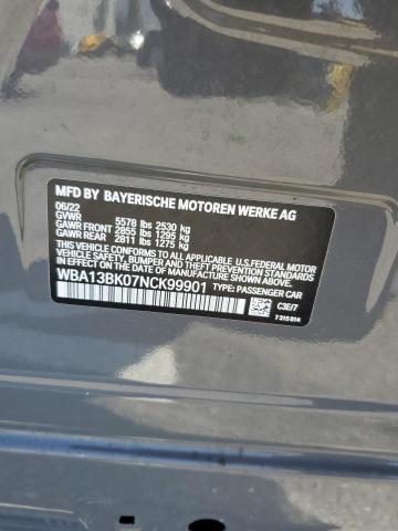 WBA13BK07NCK99901 - 2022 BMW M550XI GRAY photo 13