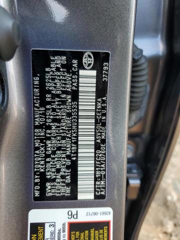 4T1BF1FK5HU335535 - 2017 TOYOTA CAMRY LE GRAY photo 12